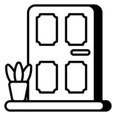 Conceptual linear design icon of door