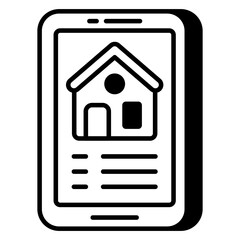 Conceptual linear design icon of online property