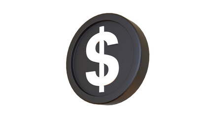 3d realistic render dollar coin isolated coin penny  icon