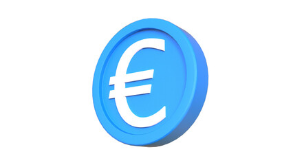 3d illustration euro coin icon money 3d render