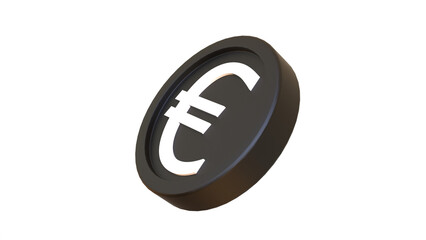 3d illustration euro coin icon money 3d render