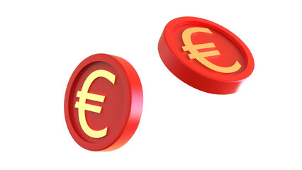 Fototapeta premium 3d illustration euro coin icon money 3d render