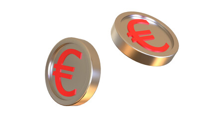 3d illustration euro coin icon money 3d render
