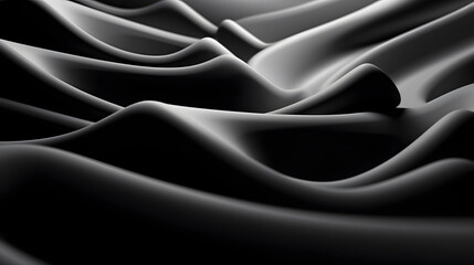 Obraz premium Black & White muscular fiber, Abstract 3D Geometrical background. Generative IA.