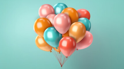 Obraz na płótnie Canvas Balloon Birthday background. Illustration AI Generative.