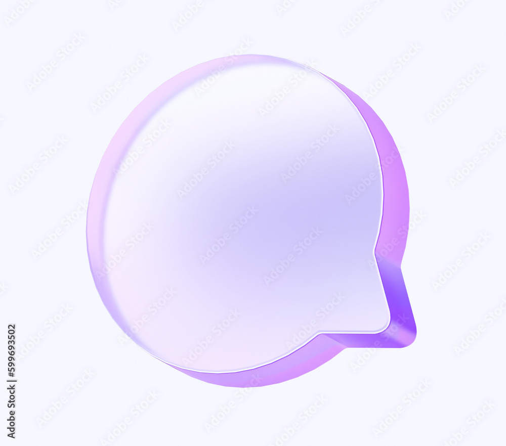 Fototapete message bubble icon with colorful gradient. 3d rendering illustration for graphic design, ui ux desi