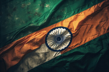 India flag. Illustration AI Generative.