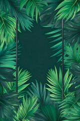  Palm frame with green background, IA generativa