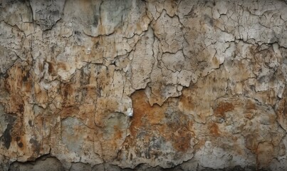  a wall that has a bunch of cracks in it and some dirt on it.  generative ai