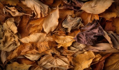  a pile of leaves that are laying on the ground in a pile.  generative ai