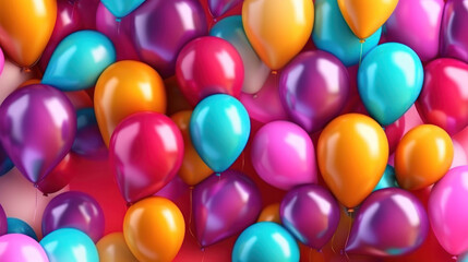 Fototapeta na wymiar Balloon Birthday background. Illustration AI Generative.