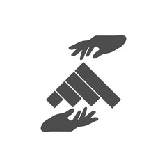 House in hand icon isolated on transparent background