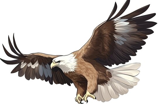 an eagle soaring through the sky with its wings spread wide Generative AI