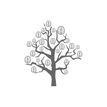 Brain tree logo isolated on transparent background