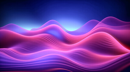 An abstract pink and blue neon background with wavy lines was created - generative ai.