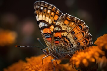 Fototapeta na wymiar butterfly perched on a flower, generative ai