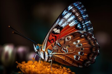 butterfly perched on a flower, generative ai