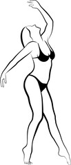 Sketch Of Woman in a Bikini