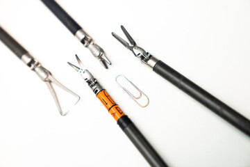 Modern invasive surgery equipment. Surgical innovative hospital technology.