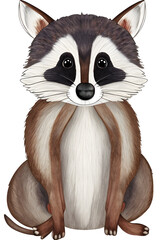 Fototapeta na wymiar ai-generated, illustration of a cute cartoon raccoon