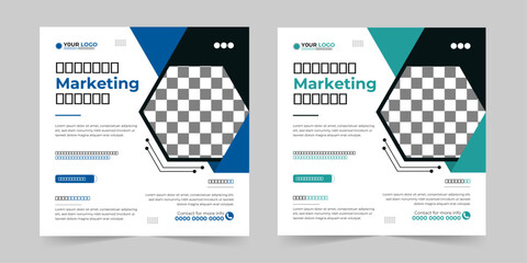 Modern Business social media posts, Digital marketing agency Corporate banner promotion ads sales, and discount banner vector template design.