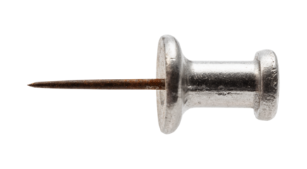 vintage steel push pin isolated on white background