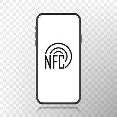 NFC illustration. Mobile payment. NFC smartphone concept icon. Vector Illustration.