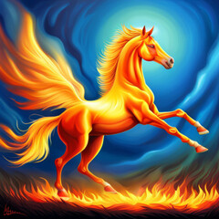 Obraz na płótnie Canvas horse on fire, Generative AI