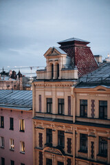 Beautiful view from the roof of the historic building to the old district.