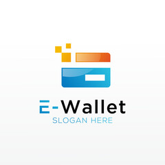 E wallet logo design vector design template illustration