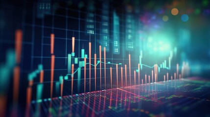 Naklejka premium stock market investment graph on financial numbers abstract background, concept of business investment and crypto currency