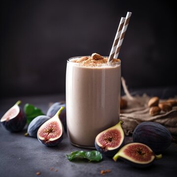Creamy fig smoothie. Ideal for fitness enthusiasts