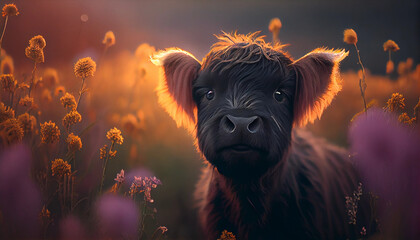 Highland Cattle Scottish Highland Cow Furry Cow Generative AI