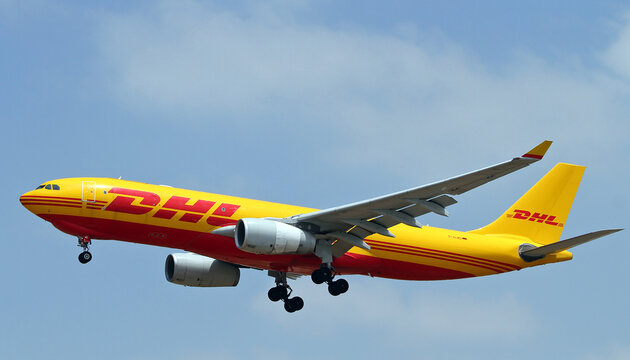New York, United States. Dhl Boeing cargo aircraft