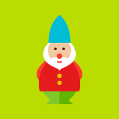 Garden Dwarf Icon. Flat Design Vector Illustration. Nature Gardening Symbol.