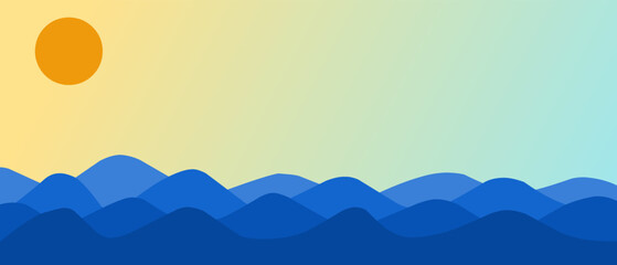 simple design of summer beach and natural scenery background template.