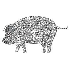 Animal Mandala coloring page for kids and book 