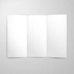 Blank Tri Fold Paper Mockup. Vector Illustration of Brand Identity Leaflet Design for Business Promotion.