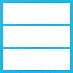 Three Horizontal Banners Empty Mockup. Vector Illustration of Blank Web Design for Business Promotion.