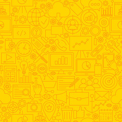 SEO Yellow Line Tile Pattern. Vector Illustration of Outline Seamless Background. Web Development.