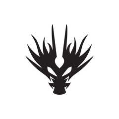 Dragon head silhouette vector art 