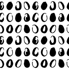 Easter Eggs Handdrawn Seamless Pattern. Vector Illustration of Easter Holiday Tileable Background.