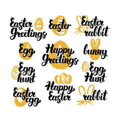 Easter Hand Drawn Quotes. Vector Illustration of Handwritten Lettering Spring Religious Holiday Design Elements.