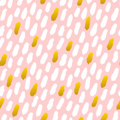 Brush Stroke Seamless Pattern. Vector Illustration of 80s Style Tile Hipster Background.