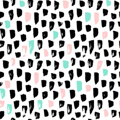 Paint Blots Seamless Pattern. Vector Illustration of 80s Style Tile Hipster Background.