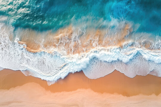 Ocean wave breaking on the shoreline