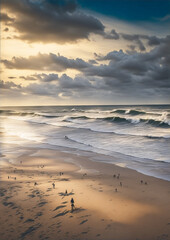 Obraz premium Pacific ocean wave crashing on beach