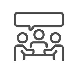 Teamwork related icon outline and linear vector.