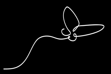 vector simple single or one continuous fly butterfly