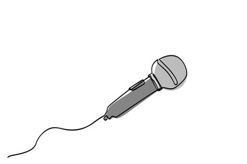 simple vector single one or continuous line microphone
